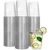 R-kay Silver Plastic Cups, Heavy Duty 10 OZ Silver Disposable cups, 50 Pack Plastic cocktail Glasses Heavy Duty Party Cups