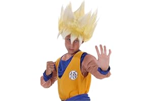 Child Blonde Super Saiyan Goku Wig Dragon Ball Z Cosplay Wigs for Kids Standard