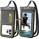 Waterproof Phone Pouch 2 Pack, IP68 Floating Waterproof Phone Case, Up to 8.3" Dry Bag for iPhone 17 16 15 14 13 Pro Max Samsung S25 Ultra S24 S23, Kayak/Beach/Cruise Travel Essentials Black