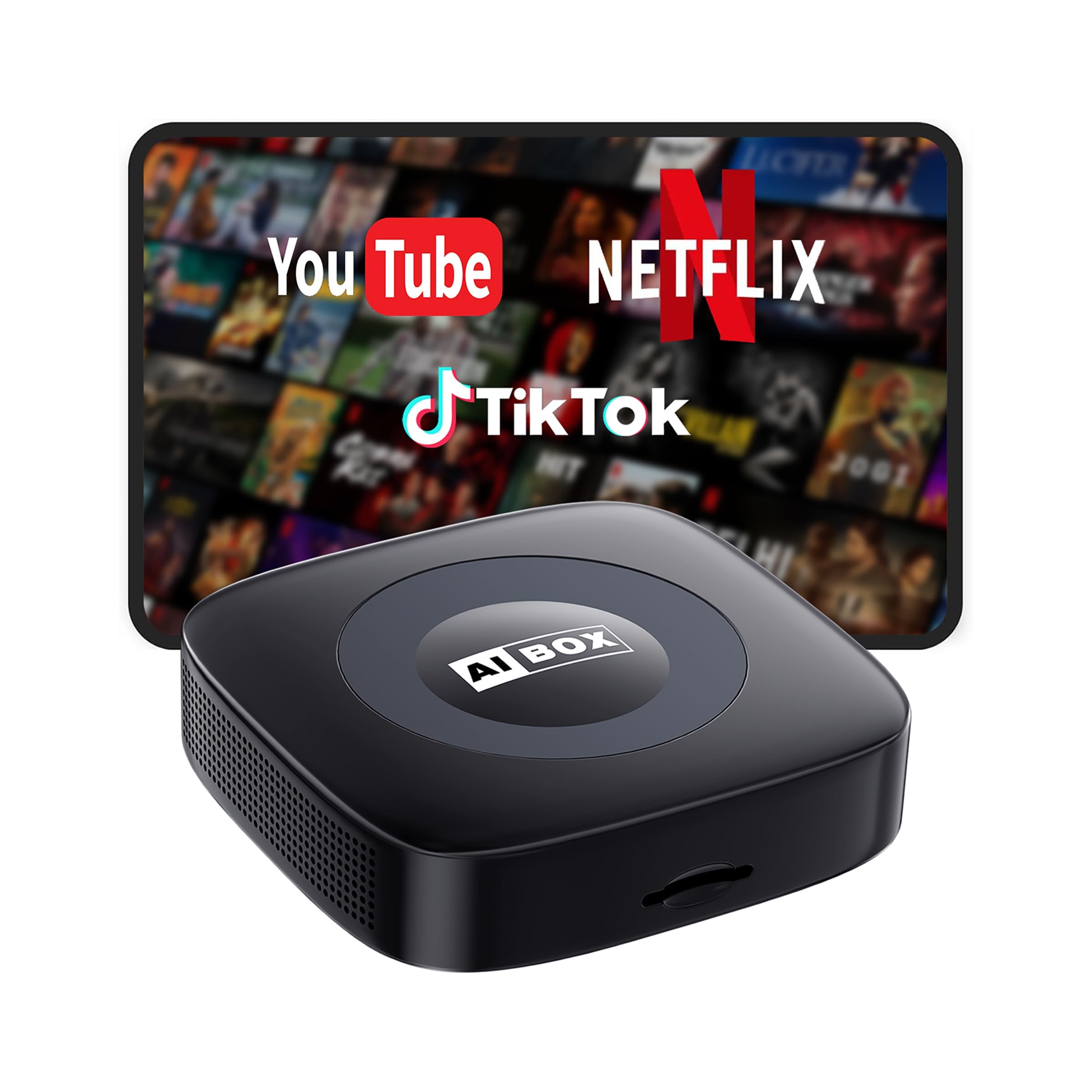 Photo 1 of Ai Magic Box for Streaming Netflix/YouTube/TikTok, Wireless CarPlay Adapter Dongle Support TF Card for OEM Wired Car Play & Android Auto Cars