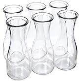 12 oz (350 ml) Glass Carafe Beverage Bottles, 6-pack - Water Pitchers, Wine Decanters, Mixed Drinks, Mimosas, Centerpieces, Arts & Crafts - Restaurant, Catering, Party, & Home Kitchen Supplies