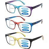 Ronecool Progressive Multifocus Reading Glasses for Women Men Blue Light Blocking Glasses with Spring Hinge