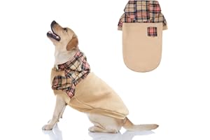 K9meme Plaid Dog Hoodie for Small Medium Large Dogs,Warm Dog Sweatshirt with Hat and Leash Hole, Dog Clothes for Puppy Bulldog XS S M L Sized Breeds Dogs, Soft Pullover Fleece Dog Sweater