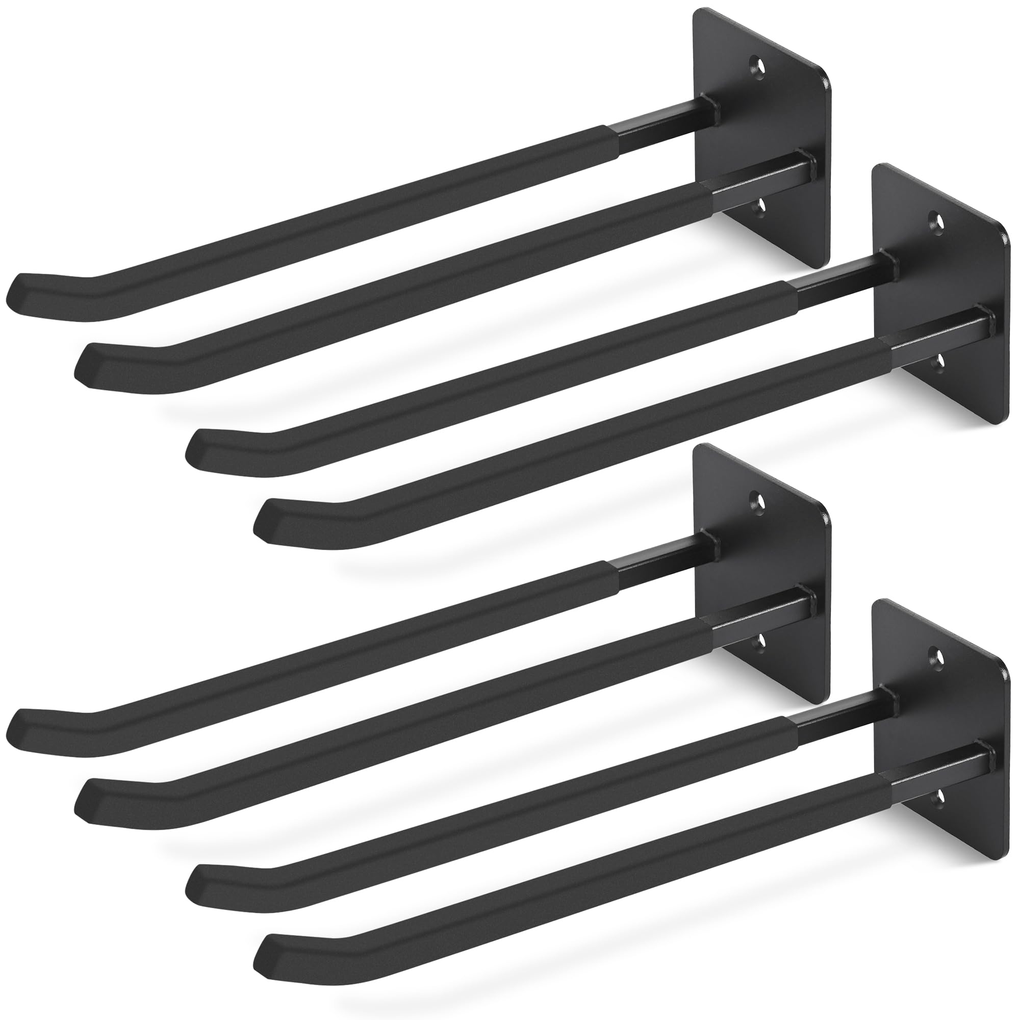 Photo 1 of Heevir 14 Inches Extra Large Garage Hooks, 4Pcs Heavy Duty Garage Wall Mount Organizer, Tool Hanger Long Utility Storage Hooks for Hanging Tire, Chair, Ladder, Garden Tools, Strollers and More