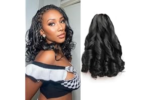 XGY Hair Black French Curl Braiding Hair 12 Inch Short Bob French Curly Boho Braids 5 Packs Curly Braiding Hair Skin-friendly