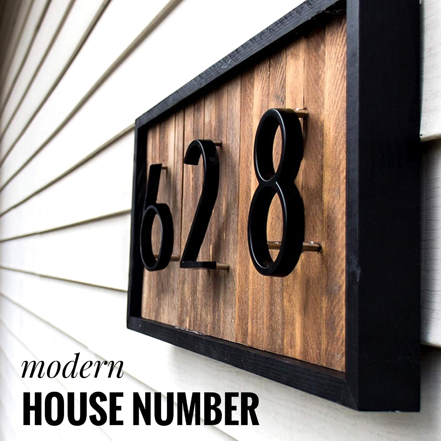 HASWARE Floating House Number Sign: 5 inch Modern Door Signage - Striking for Street Home Address Numerals (1, Black) - Image 5
