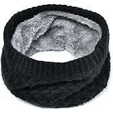 LO SHOKIM Neck Warmer Men Fleece Neck Gaiter Women Scarf Winter Double-layer Thick Circle Loop Infinity Scarf Warm Windproof