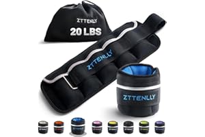 ZTTENLLY Adjustable Ankle Weights 1-5/15/18/20LBS Pair with Carry Bag - Breathable Fabrics, Reflective Trim - Strength Training Leg Wrist Arm Ankle Walking Weights Sets for Women Men Kids