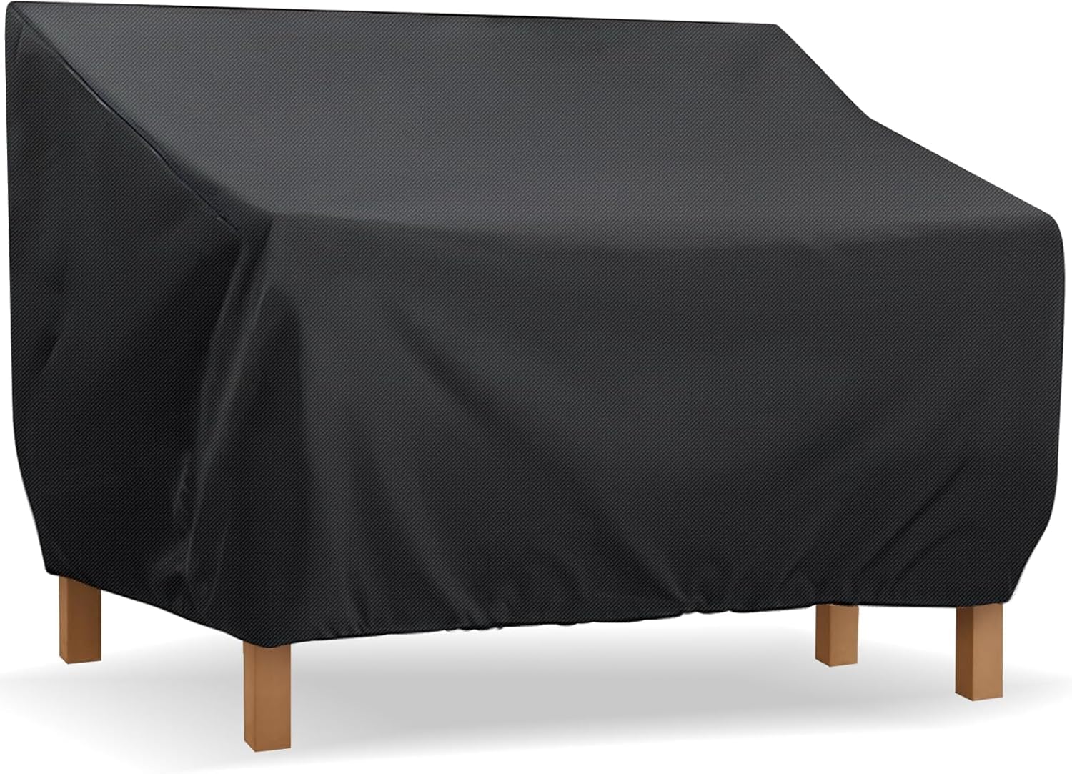 widesmile Waterproof Garden Bench Cover for 4-Seater Garden Seat Covers - Heavy-Duty Tear-Resistant 420D Oxford Fabric Outdoor Patio Bench Seat Cover with Anti-UV, Windproof (Black, 224x83x84cm)