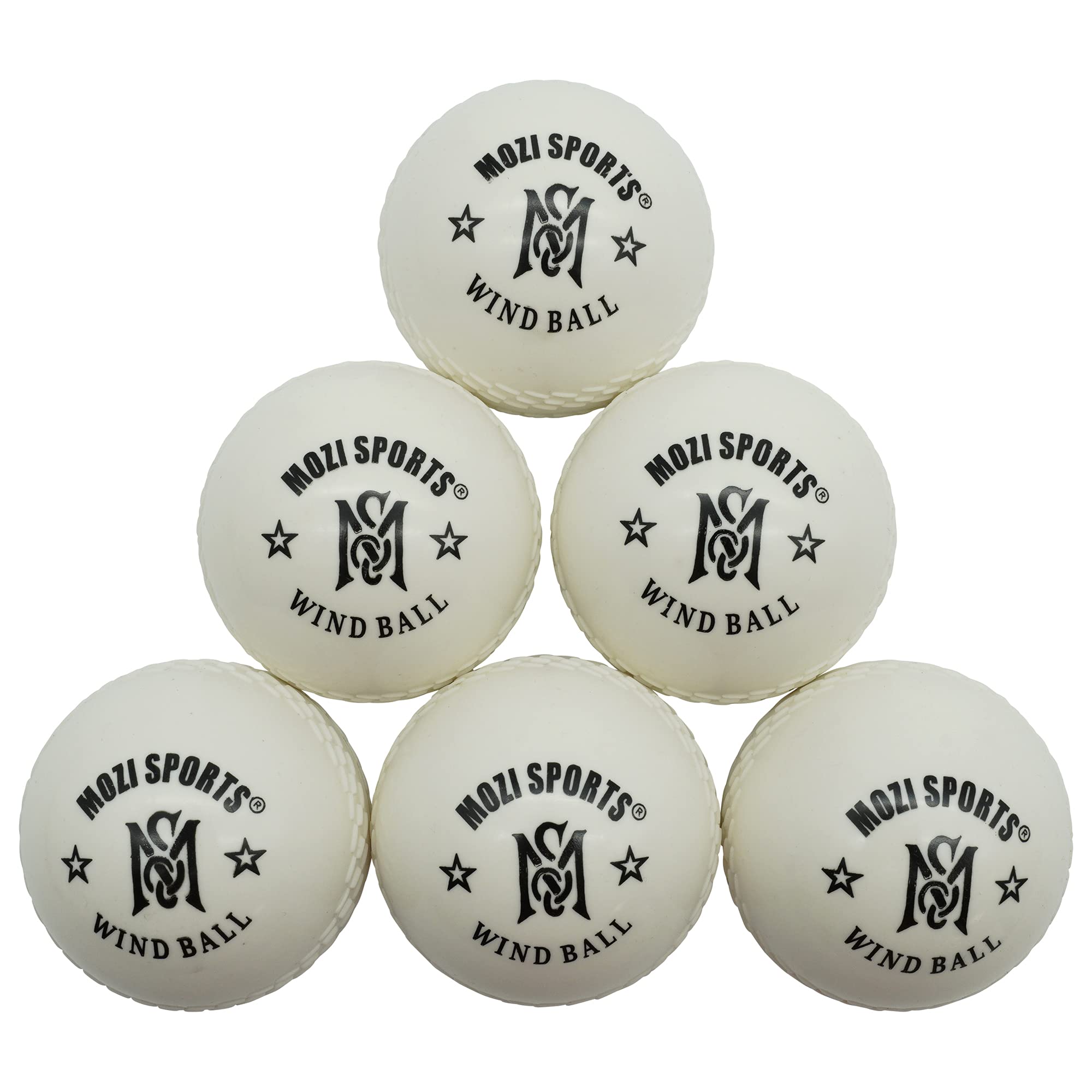 Mozi Sports Windball Soft Cricket Balls-Durable Realistic Bounce & Swing-Cricket WindBalls for Indoor & Outdoor Coaching, Practice, Garden & Beach play (White) — image 1