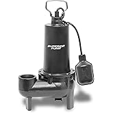 Superior Pump 93501 1/2-Horsepower Cast Iron Sewage Pump with Tethered Float Switch