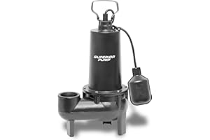 Superior Pump 93501 1/2-Horsepower Cast Iron Sewage Pump with Tethered Float Switch