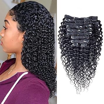 Amazon Com Yuling Brazilian Curly Clip In Hair Extensions Human