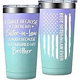 Grifarny Sister in Law Gifts - Birthday, Mothers Day, Christmas, Gifts for Sister in Law - I Smile Because You are My Sisteinlaw Tumbler 20oz