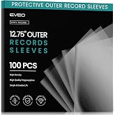 EVEO 100 Vinyl Record Sleeves Outer &ndash; Crystal Clear Outer Vinyl Sleeves LP Album Covers 12.75"x12.75" | Perfect Fit Protective 3 Mil Protection for Single &amp; Double LPs - Archival Quality