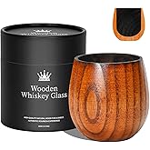 Charred Wooden Bourbon Drinking Glass, Handcrafted Wooden Whiskey Old Fashioned Glass, Great Bourbon Whiskey Gifts for for Men Who Have Everything, Dad, Brother, Anniversary Birthday Gifts