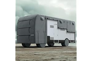 KING BIRD RV Cover, Heavy Duty 5-Layer Snow Protection, Fits 30-33ft Class A Motorhome, with Adhesive Repair Patches,Windproof Straps&Tire Covers