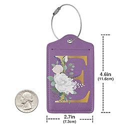 2 PCS Flower Lette E Luggage Tag for Suitcases