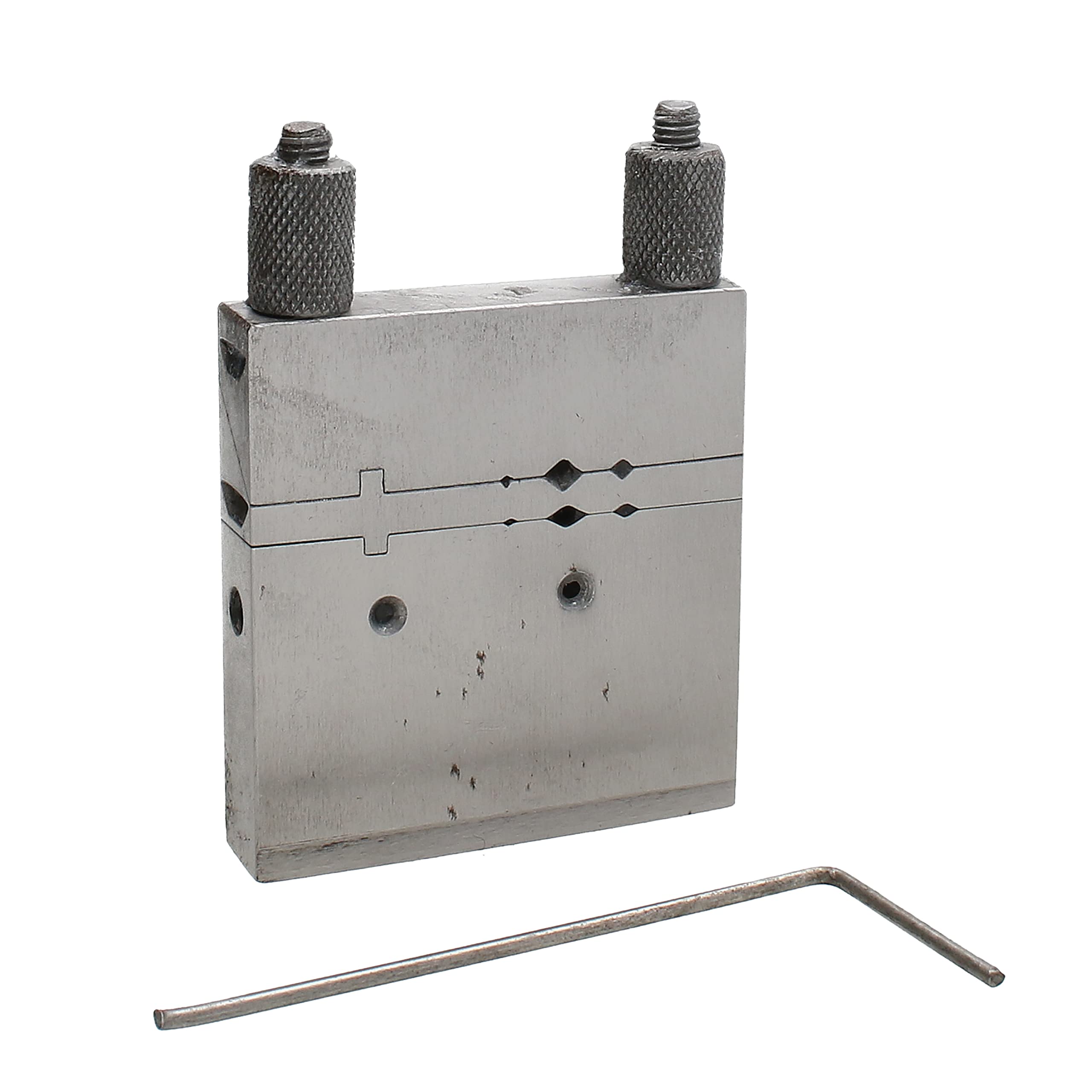 The Beadsmith Miter Cutting Vise Jig – Swiss Style, Made of Steel, 2.75” x 2” – for Filing Small Metal, Creating Flat Ends on Wire and Tubing – Form 45- & 90-Degree Angles and Bends