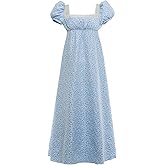 Mikan Tsumiki Womens Regency Dress Empire Waist Long Regency Costume Victorian Gown