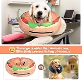 BEAUTYZOO Dog Cone Alternative M Inflatable Donut E-Collar Brown Burger view 4
