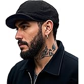 Clakllie Short Brim Baseball Cap for Men Retro Flat Bill Hats Unstructured Moisture Wicking Cotton Hat Trendy Dad Cap