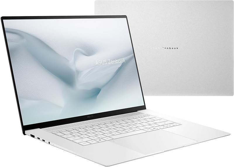 Zenbook S16 OLED UM5606GA-SR340W Copilot+ PC - Portátil 16" 3K 120Hz (AMD Ryzen AI 9 465, 32GB RAM, 1TB SSD, Radeon 880M, Windows 11 Home) Teclado QWERTY Branco Escandinavo - Espanhol