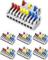 QWORK 7pc Wire Connector Set 3 In 9 Out Quick Connect Terminal Block 250V 32A view 7