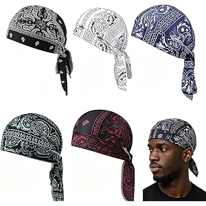 Paisley Cooling Headscarf Cap Breathable, Bandana Beanie Breathable Sweat Wicking Elastic Fit Outdoor Cycling and Running