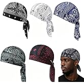Paisley Cooling Headscarf Cap Breathable, Bandana Beanie Breathable Sweat Wicking Elastic Fit Outdoor Cycling and Running
