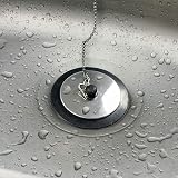 YUNYU 3 Pcs Universal Bath Plug with Stainless Steel Chain 42-45mm view 4