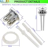 LRMYS 38mm Round Dual Push Toilet Button Chrome Silver Replacement view 2