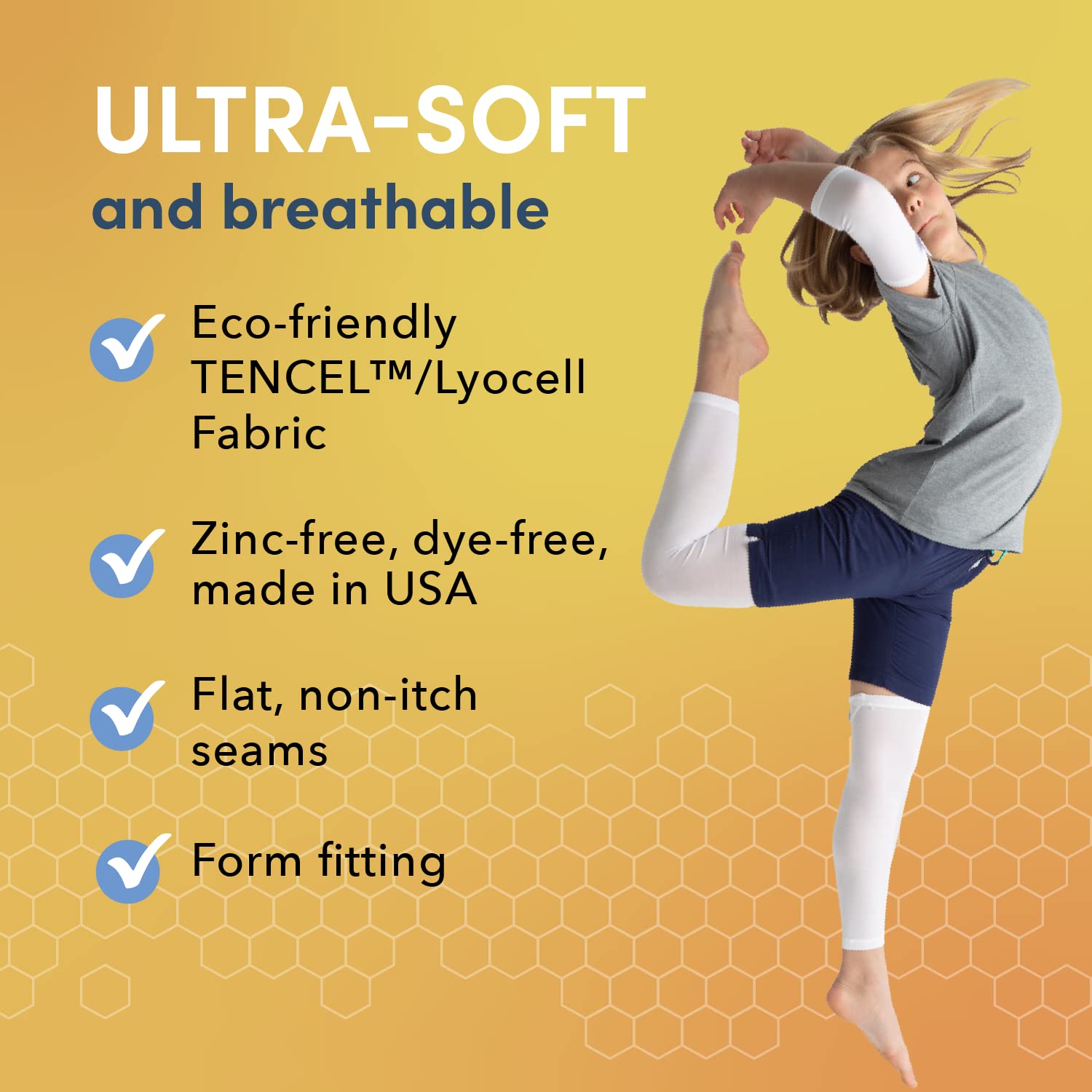 Wrap-E-Soothe Eczema Clothing for Kids - Arm and Leg Sleeves for Girls and Boys - Itch Relief, Ultra-Soft, and Eco-Friendly (Small 5-7 in)