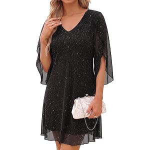 Zelroxa Womens Sequin Cocktail Dress Short Sparkly Wedding Guest Dresses | 2026 Fall Flowy Glitter A Line Elegant Mother of t
