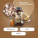 WeightWorld Organic Mushroom Complex 180 Vegan Capsules Turmeric Ginger view 2