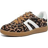 Women's Retro Gum Sole Fashion Sneakers-Lace Detail Casual Retro Walking Shoes-Gum Sole Casual Tennis-Anti Slip Trainers