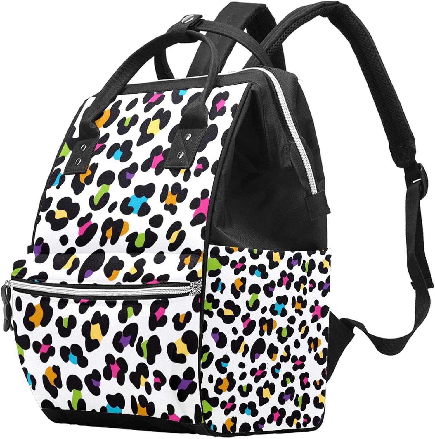 Colorful Cheetah Leopard Print Diaper Bag Mummy Backpack Large Capacity Baby Bag MultiFunction