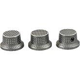 Guyker Guitar Bell Potentiometer Control Knobs Dia. 6mm Shaft Pots, 3PCS Brass Top Hat Speed Tone Volume Switch Cap Set Replacement Part for Electric Guitar or Precision Bass (NKB-008, Brown)