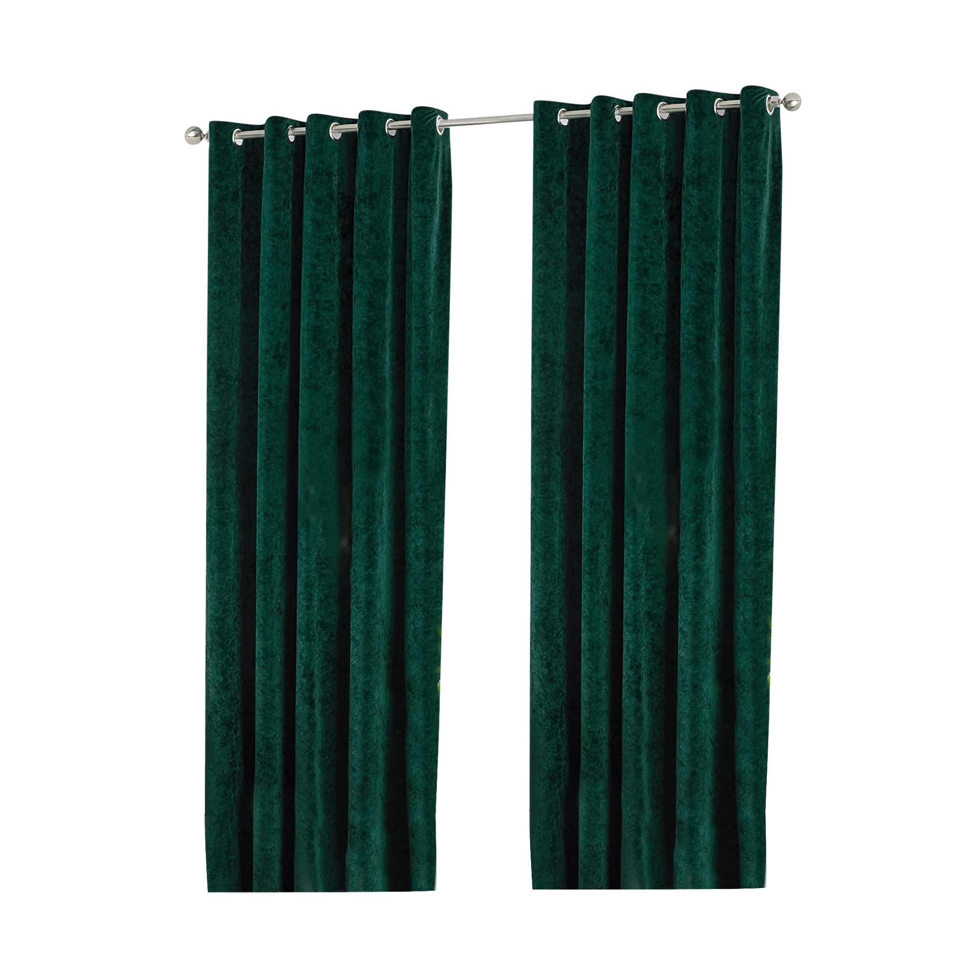 Paoletti Verona Ringtop Eyelet Curtains, Emerald, 229 x 137 cm
