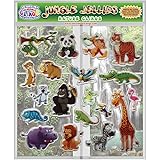 Jungle Jellies Thick Printed Gel Clings – Reusable Glass Window Clings for Kids and Adults - Incredible Gel Decals of Lion, T