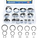 Glarks 150-Pieces 15 Size Metric Alloy Steel Internal Circlips Snap Retaining Ring Assortment Kit