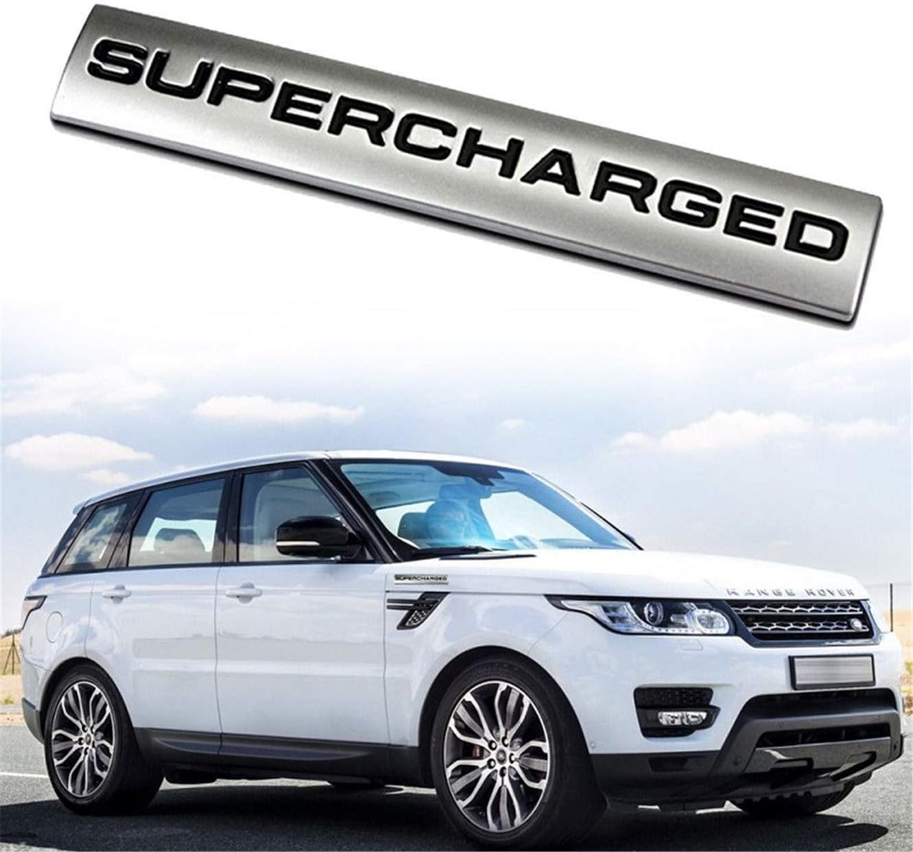 3D Metal SUPERCHARGED Emblem Trunk Lid Dash Sticker Fender Badge Fit (ce-027)
