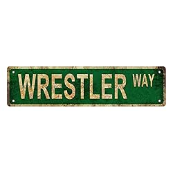 WRESTLER WAY Vintage Metal Tin Sign, Street