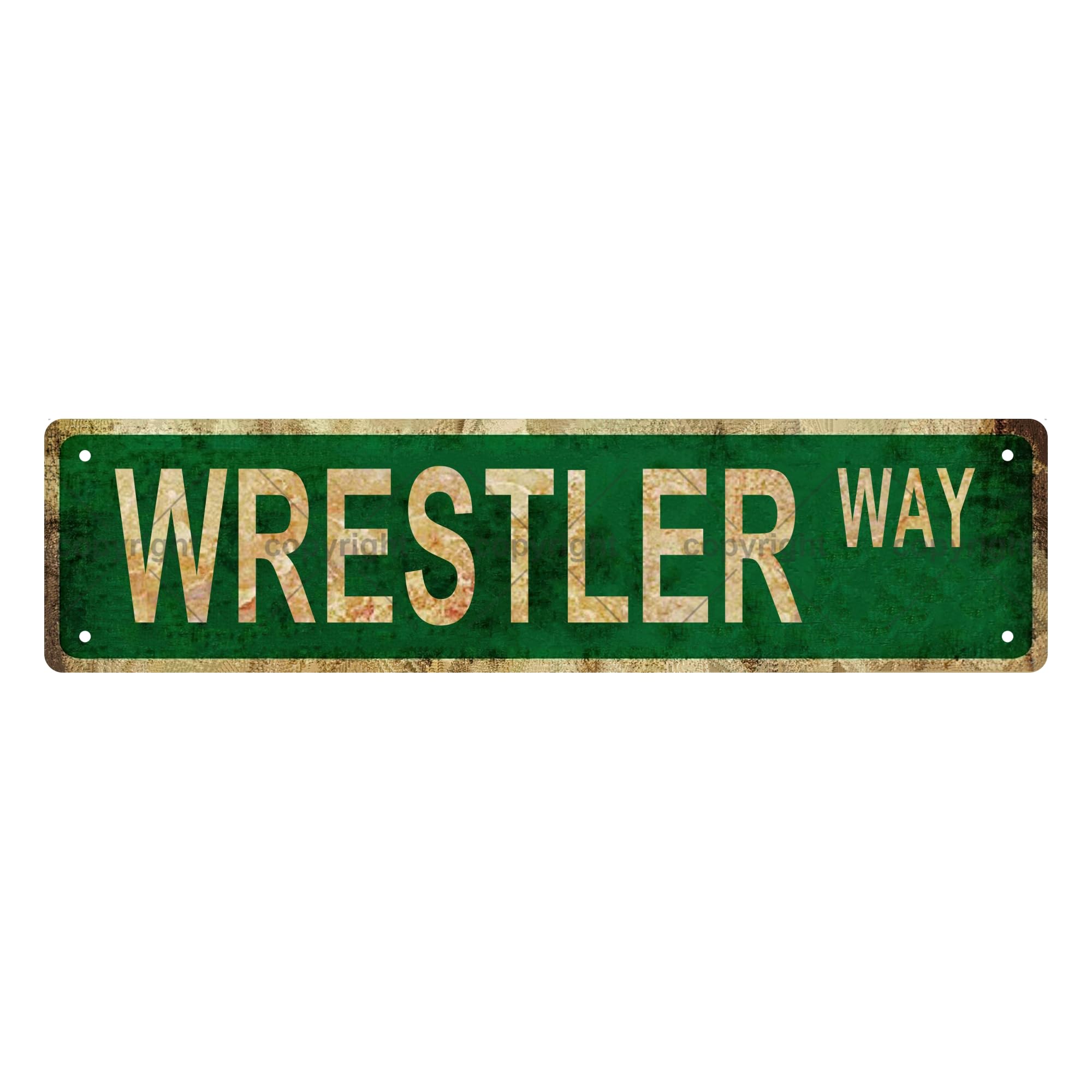 WRESTLER WAY Vintage Metal Tin Sign, Street