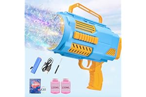 KB KAIBO Upgraded Bubble Gun No Dip, Bubble Machine Gun with Light, 9000+ Bubbles Per Min Bubbles for Kids Toys, 2025 Top for Kids, Grandkids, Boys, Girls 4-12 Years Old -Blue
