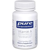 Pure Encapsulations Vitamin A, 120 Softgel Capsules | 10,000 IU from Cod Liver Oil, Supports Immune and Cellular Health, Vision, Bones, Skin, and Reproductive Function*