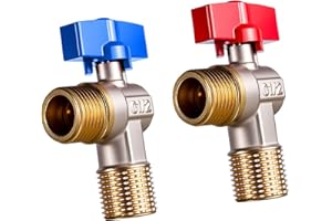 Water Shut Off Valves Brass 1/2inch Turn Angles Stop Brass Plumbing Fitting for Hot/Cold Waters Systems Water Shut Off High F