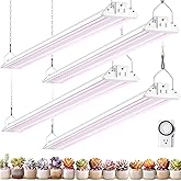Barrina TX72 4FT Grow Lights for Seed Starting, 288W(4 x 72W, 2000W Equivalent), Full Spectrum, Linkable, High PPFD, Mechanical Timer, Grow Lights for Indoor Plants with On/Off Switch, 4 Packs