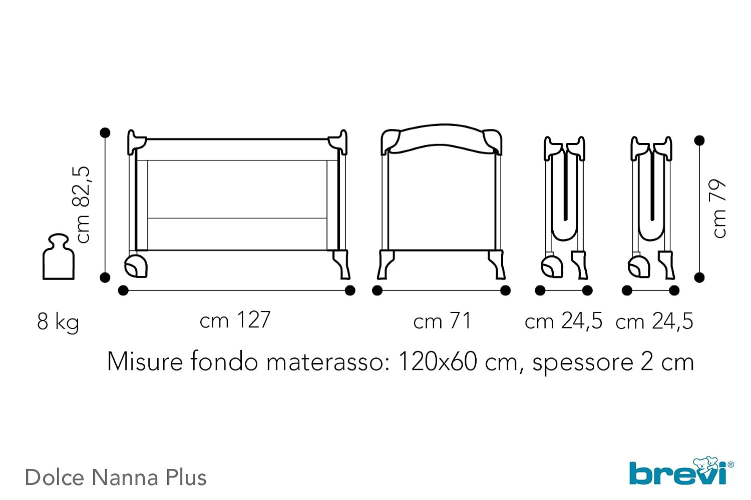 Brevi Dolce Nanna Plus Lit Parapluie Avec Kit Rehausseur Little Bear Bebe Puericulture Lits De Voyage Centroarco Com