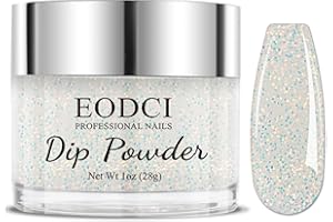 EODCI Powder Dip Glitter Collection, Opal Flakes/Glitter Dipping powder No Needed UV/LED Light Curing 21+ Long Lasting Dip Nail Colors For Professionals & At-Home DIY 1oz